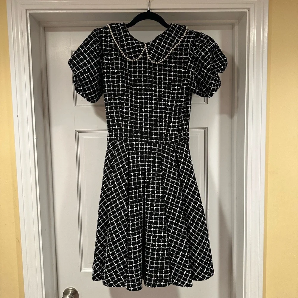Ivy City Co Black and White Mini Dress - Picture 1 of 3